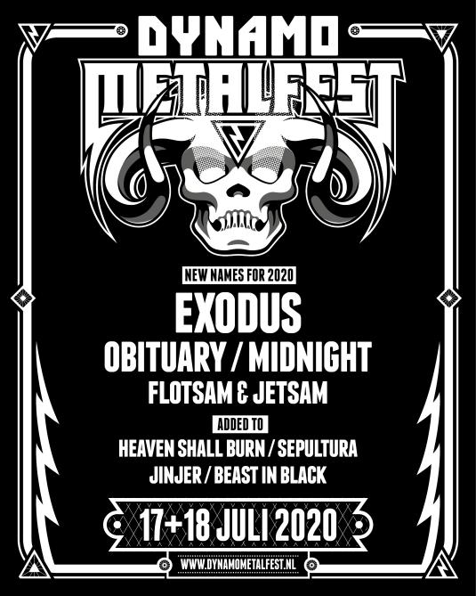 Exodus, Obituary en meer naar Dynamo Metalfest