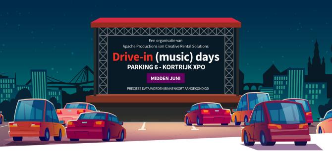 Eerste drive-in concerten in Kortrijk