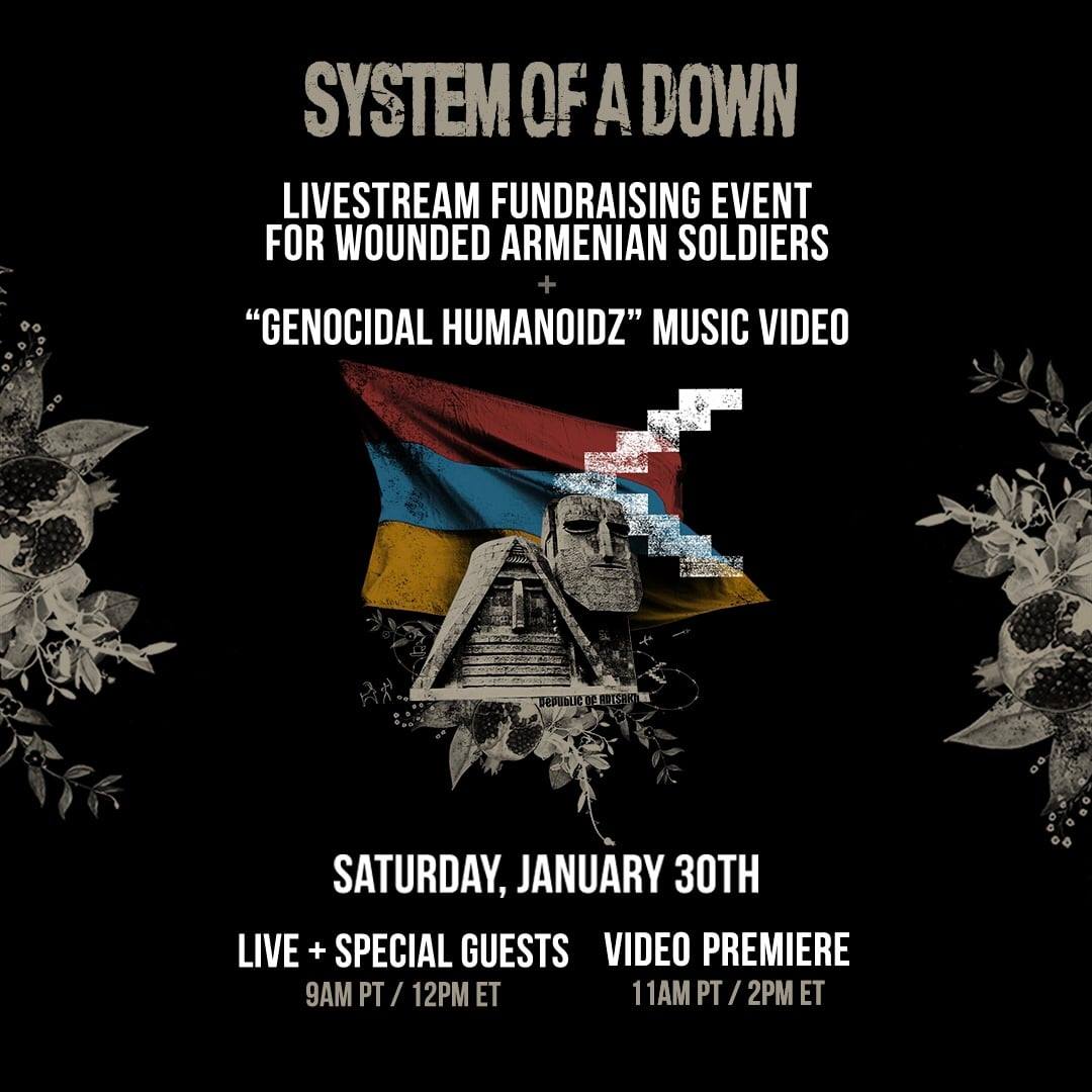 Livestream van System Of A Down voor goed doel