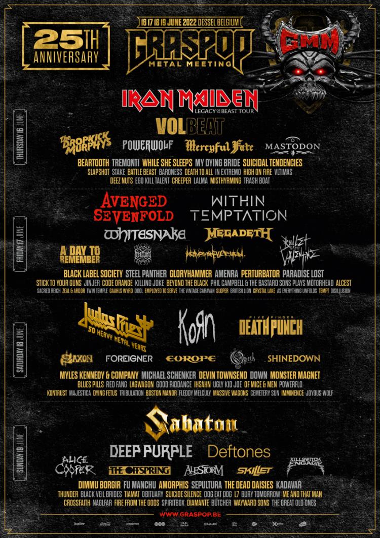 Sabaton vervangt Aerosmith op Graspop