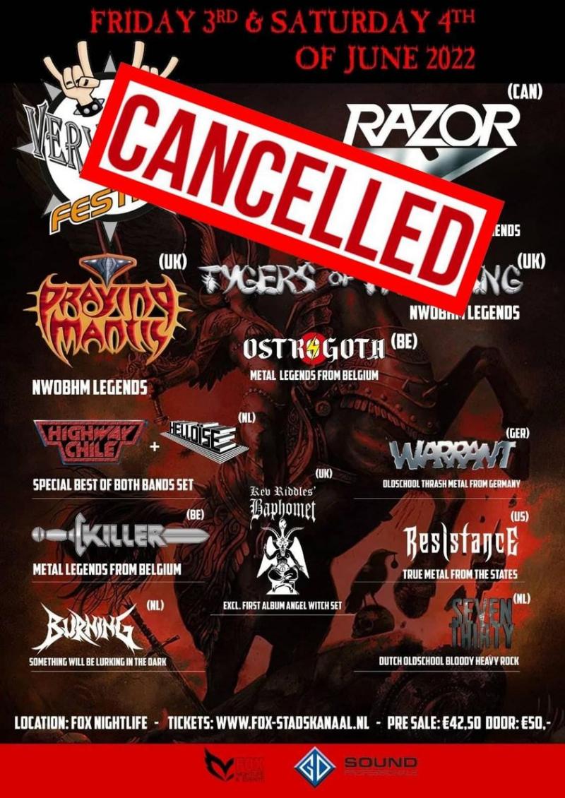 Very 'Eavy Festival gaat niet door