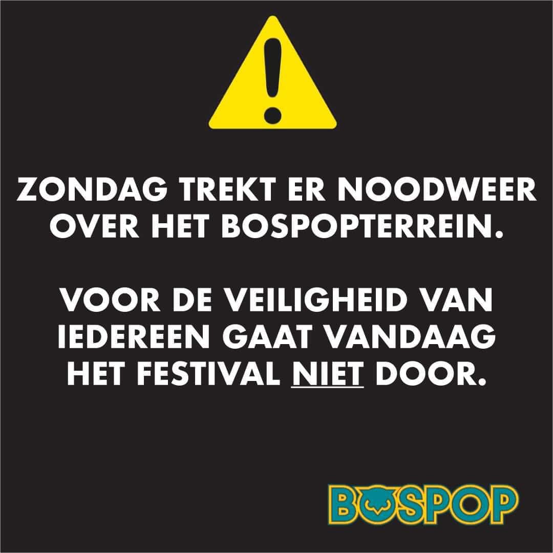 Derde dag Bospop gaat niet door