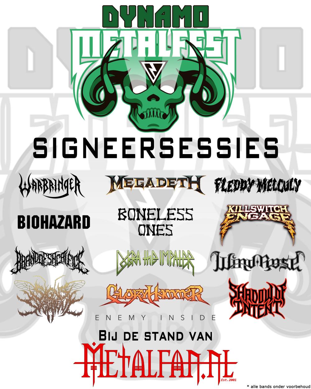Welke bands komen er signeren op Dynamo Metalfest?