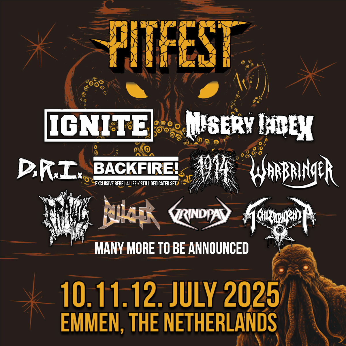 De eerste tien namen voor Pitfest 2025