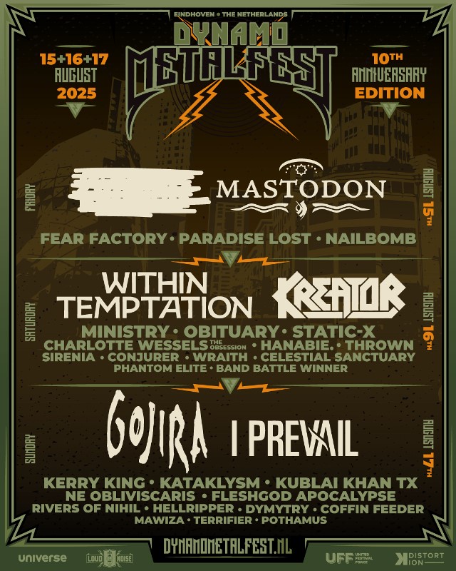 Kreator, Nailbomb en meer naar Dynamo Metalfest