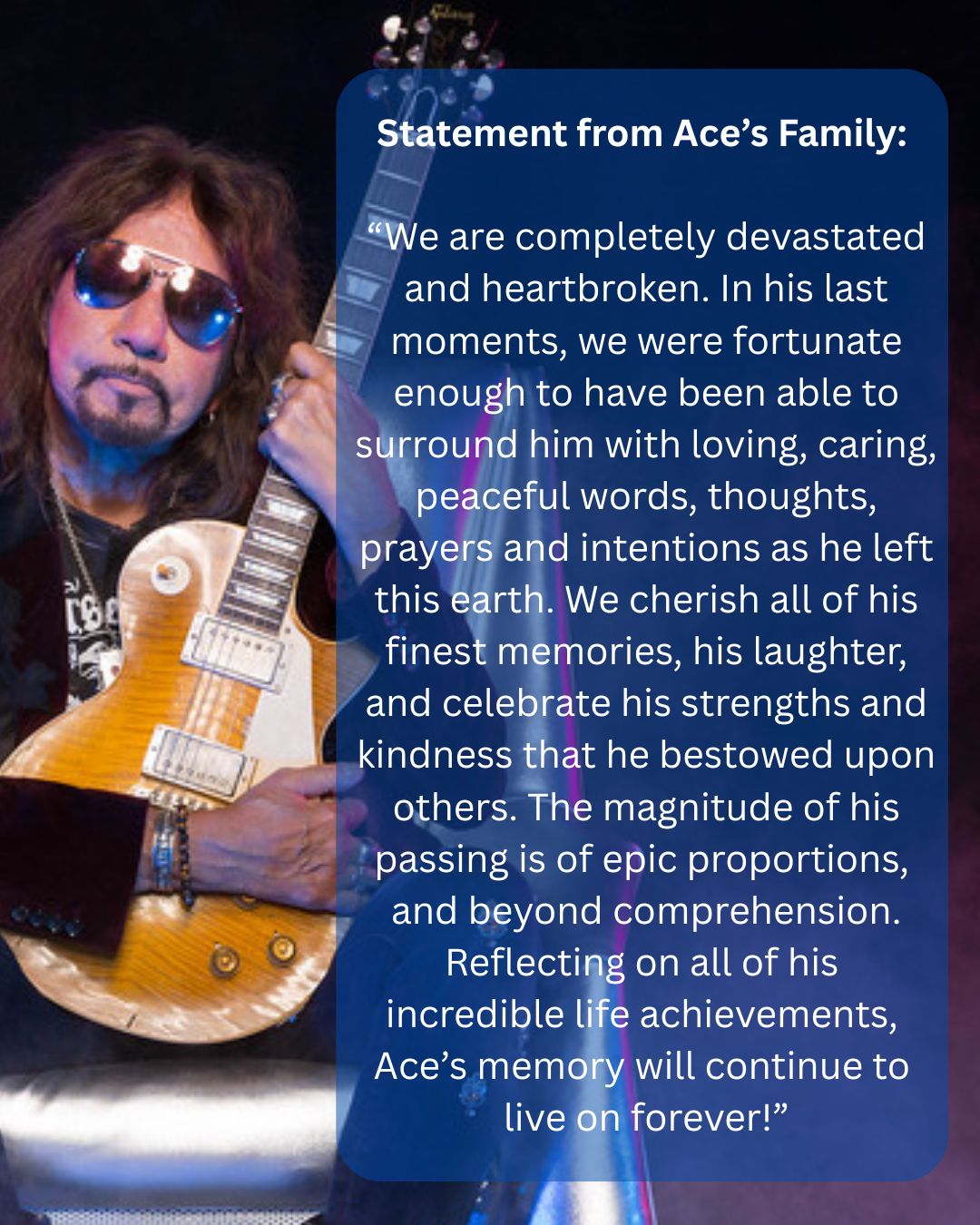 Originele Kiss-gitarist Ace Frehley overleden