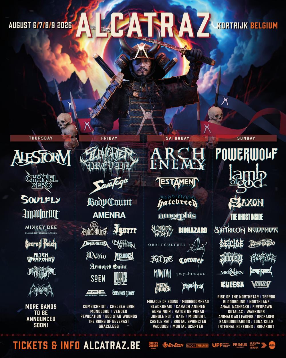 Alcatraz voegt 66 bands toe aan de poster