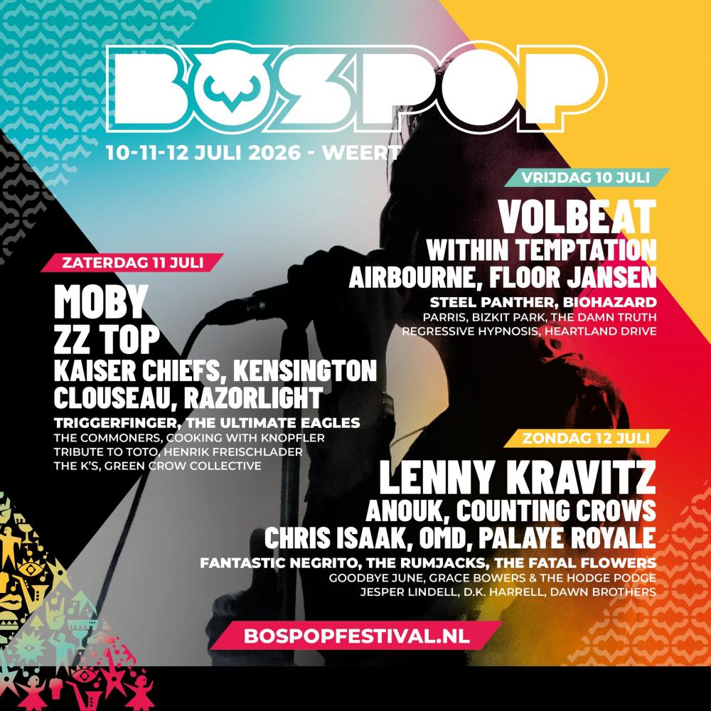 Volbeat, Within Temptation, ZZ Top en meer op Bospop
