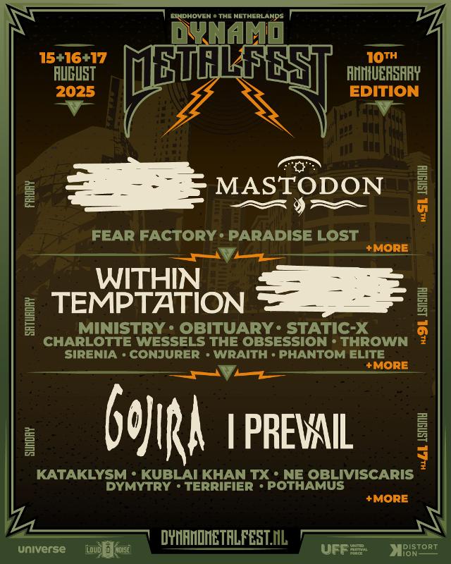 Mastodon en Fear Factory naar Dynamo Metalfest