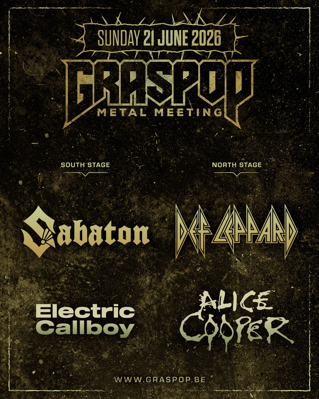 Sabaton, Alice Cooper en meer voor Graspop 2026