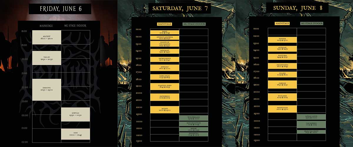South Of Heaven maakt tijdschema bekend