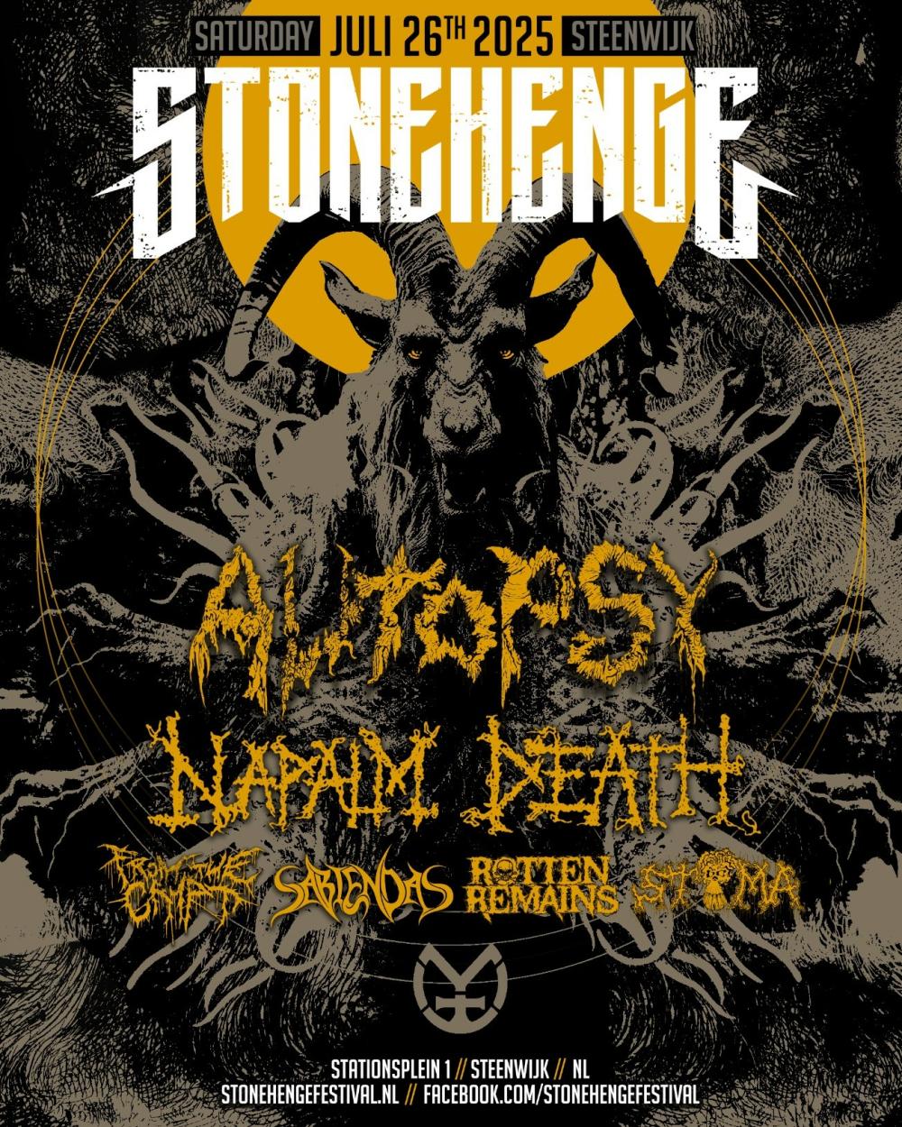 Autopsy en Napalm Death op Stonehenge festival