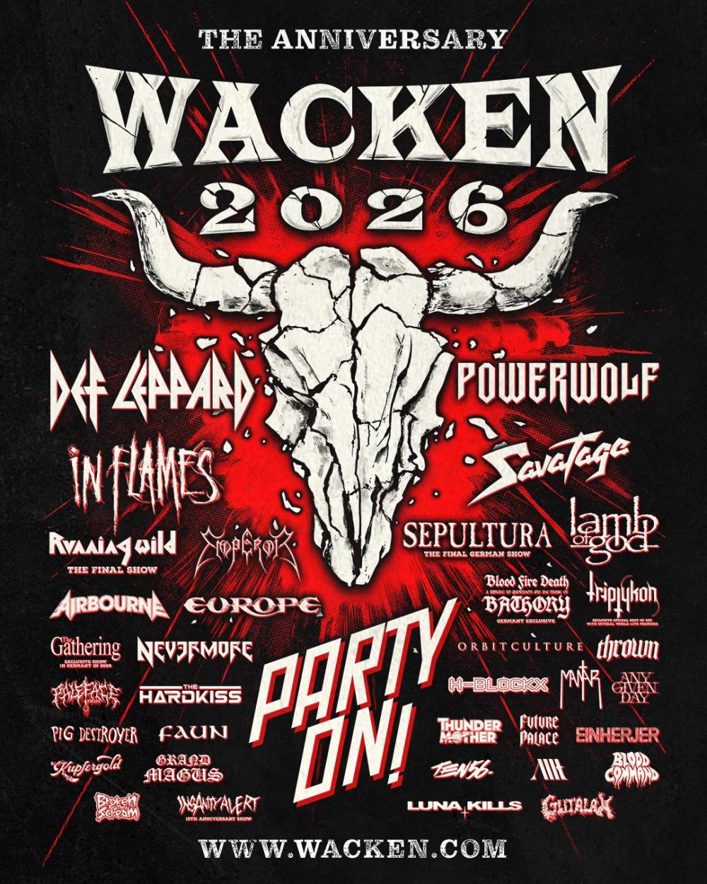 Wacken Open Air maakt eerste 35 namen bekend voor 2026