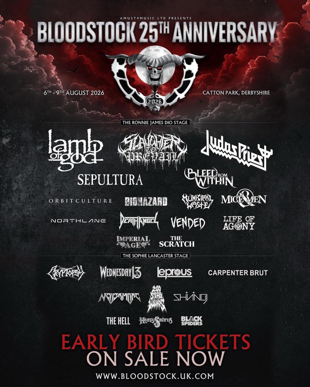 Eerste 25 namen voor Bloodstock's 25e verjaardag