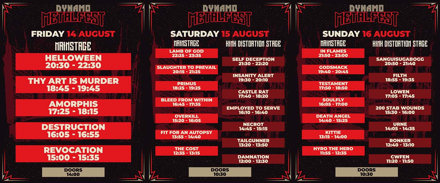 Tijdschema Dynamo Metalfest bekend