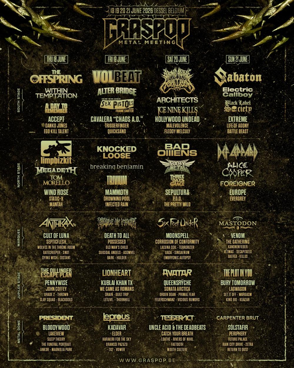 Laatste namen voor Graspop Metal Meeting
