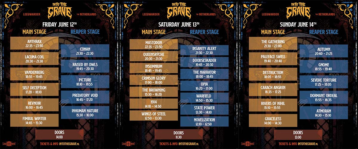 Into The Grave maakt tijdschema bekend